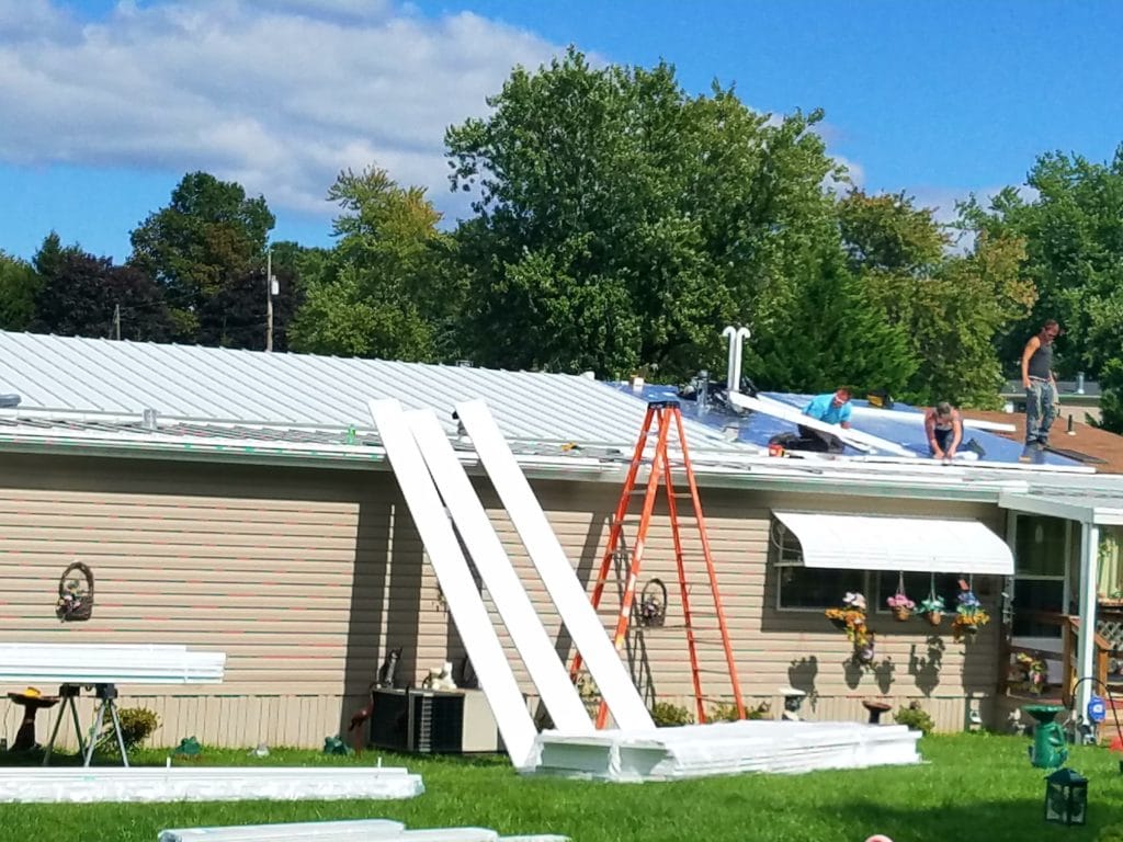 aluminumn roof over installation